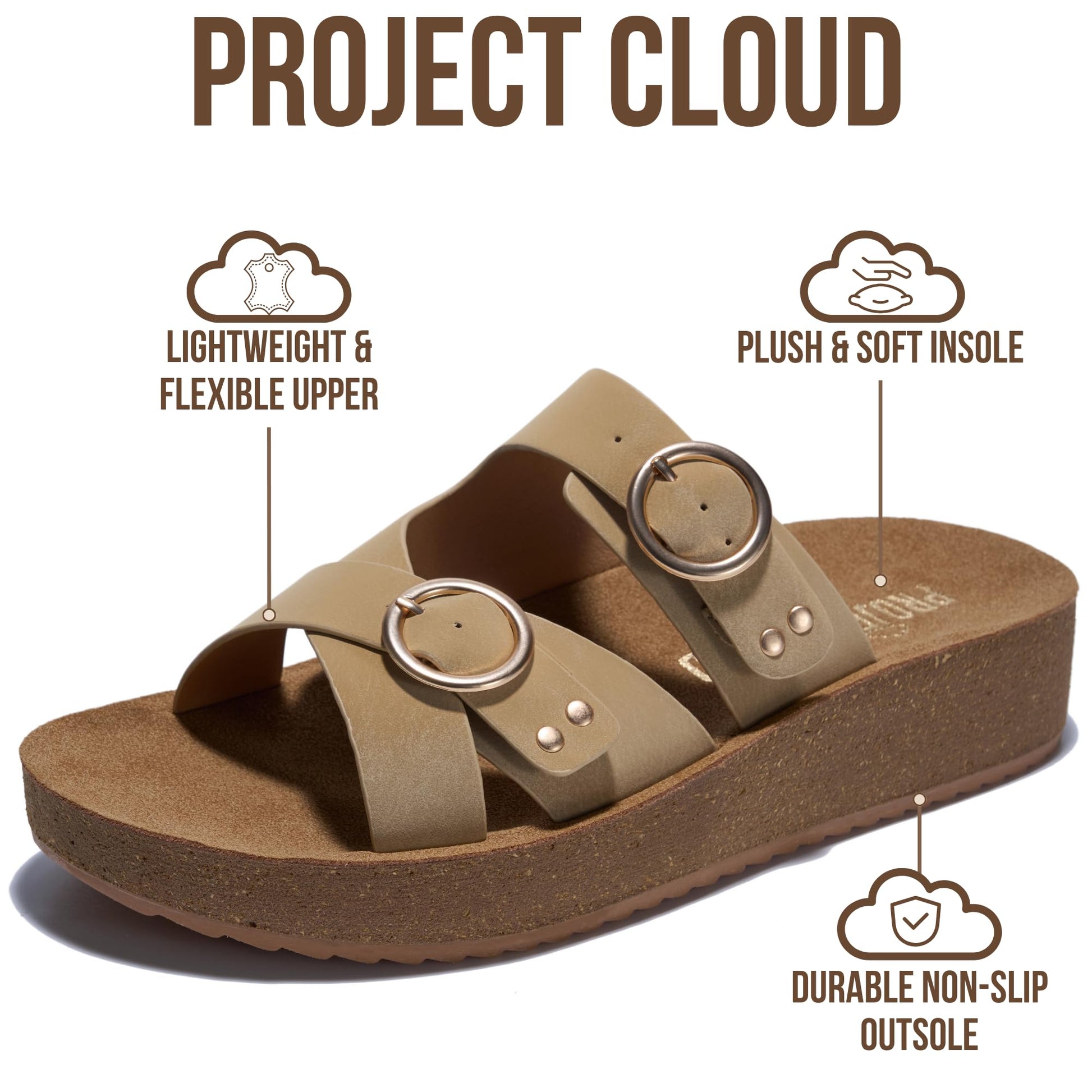 Project Cloud Women's | Eco-Crafted Leather Women's Summer Shoes | Lightweight | Non-Slip - Kristi - Project Cloud - Sandals -Shop Project Cloud premium footwear Now!