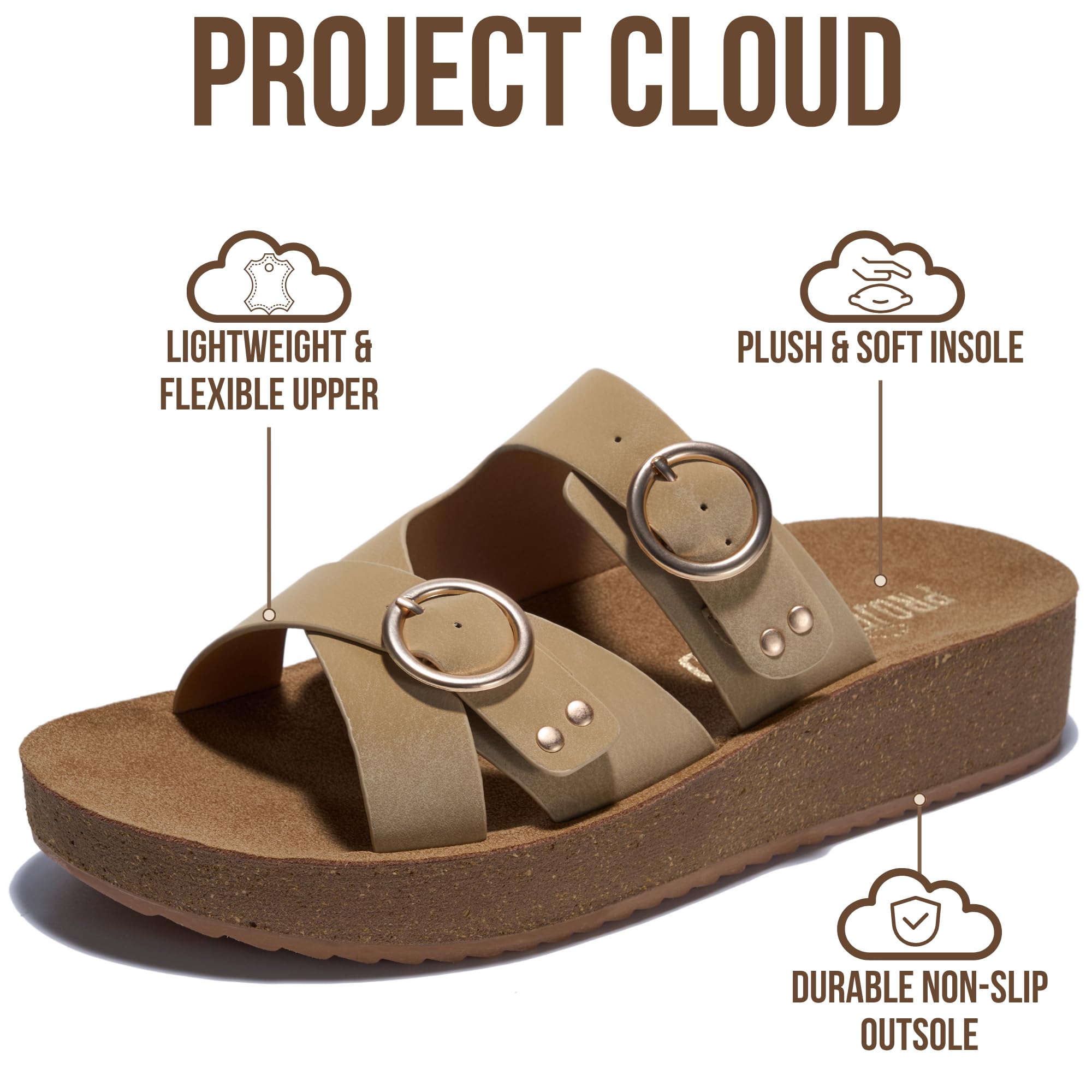 Project Cloud Women's | Eco-Crafted Leather Women's Summer Shoes | Lightweight | Non-Slip - Kristi - Project Cloud - Sandals -Shop Project Cloud premium footwear Now!