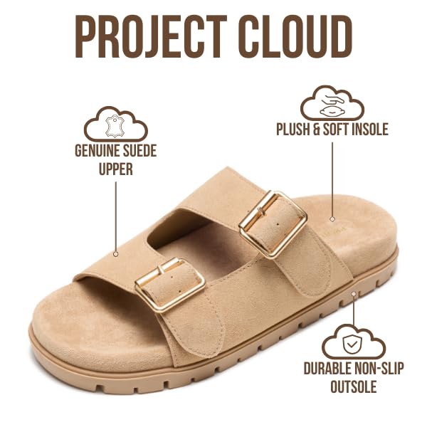 Genuine Leather Platform Sandals for Women | Plush & Soft Insole