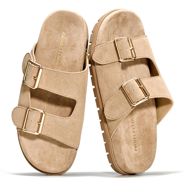 Genuine Leather Platform Sandals for Women | Plush & Soft Insole