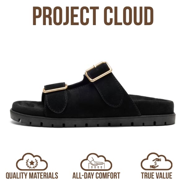 Project Cloud Women's | 100% Genuine Leather Platform Sandals for Women | Plush & Soft Insole | Lightweight | Non-Slip - Lanura - Project Cloud - Sandals -Shop Project Cloud premium footwear Now!