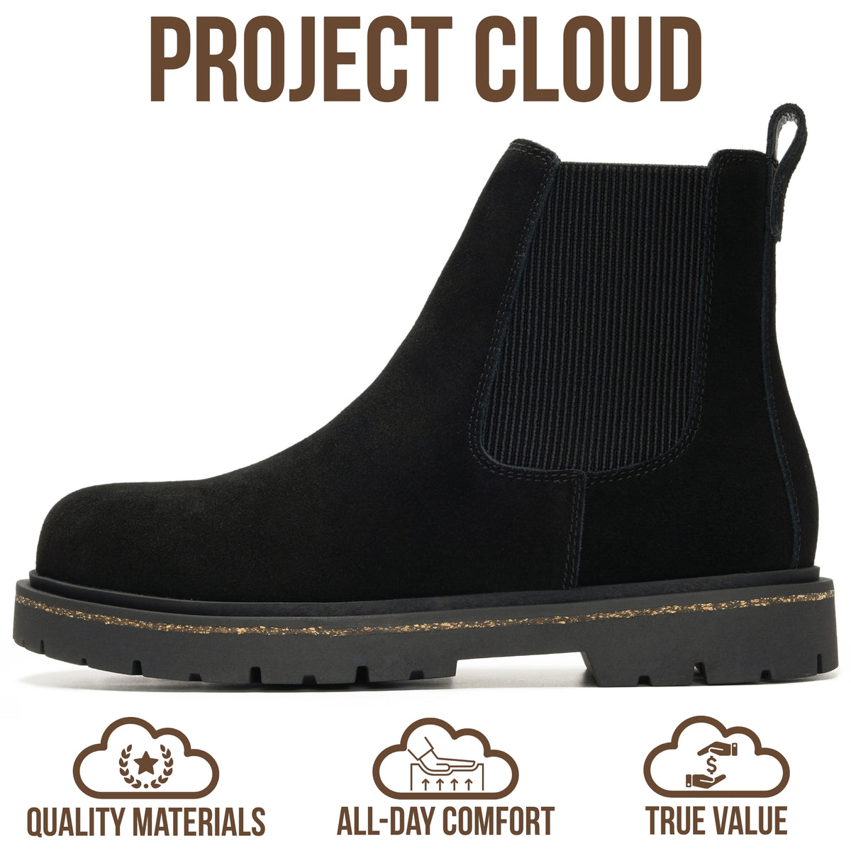 Project Cloud Women's | 100% Genuine Leather Chelsea Boots Women| Memory Foam Insole | Lightweight | Non-Slip - Leah - Project Cloud - Boots -Shop Project Cloud premium footwear Now!