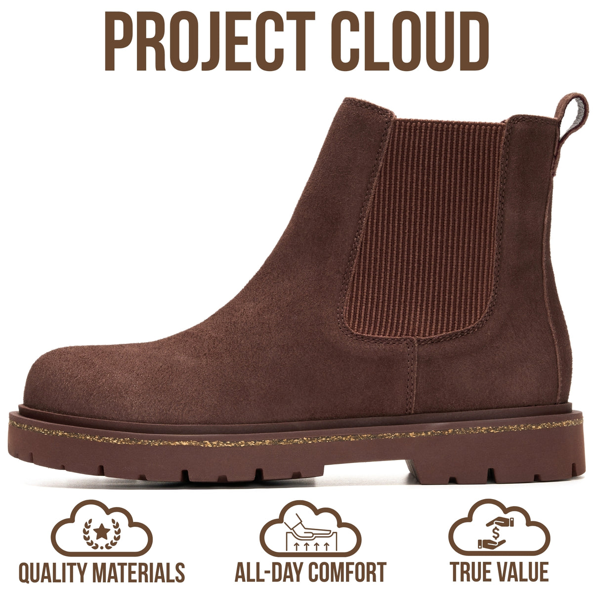 Project Cloud Women's | 100% Genuine Leather Chelsea Boots Women| Memory Foam Insole | Lightweight | Non-Slip - Leah - Project Cloud - Boots -Shop Project Cloud premium footwear Now!