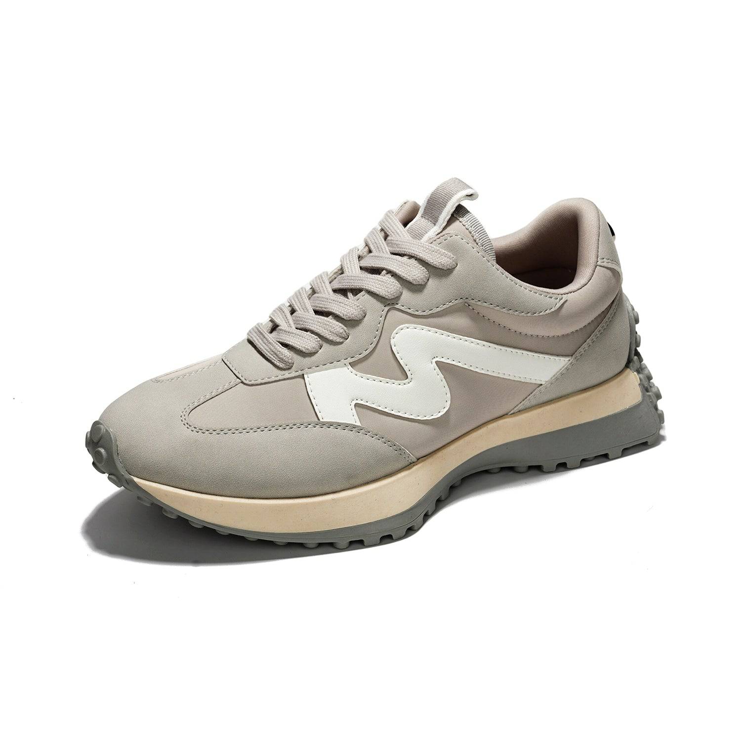 Gray Lecco women's sneakers. Memory foam insole, non-slip rubber sole, lace-up for comfort.