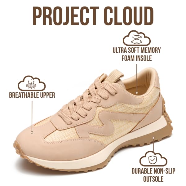 Project Cloud Women's | Canvas Upper Sneakers for Women | Memory Foam | Lightweight | Non-Slip - Lecco - Project Cloud - Sneaker -Shop Project Cloud premium footwear Now!
