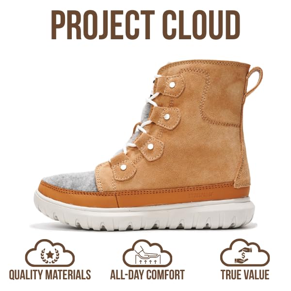 Project Cloud Women's | Snow Boots for Women | Genuine Suede | Memory Foam | Lightweight | Non-Slip - Leonora