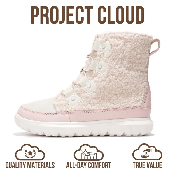 Project Cloud Women's | Snow Boots for Women | Genuine Suede | Memory Foam | Lightweight | Non-Slip - Leonora