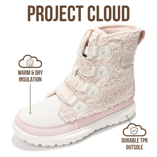 Project Cloud Women's | Snow Boots for Women | Genuine Suede | Memory Foam | Lightweight | Non-Slip - Leonora