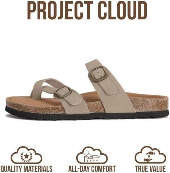 Project Cloud Women's | Genuine Leather Sandals | Memory Foam | Lightweight | Non-Slip - Lian - Project Cloud - Sandals -Shop Project Cloud premium footwear Now!