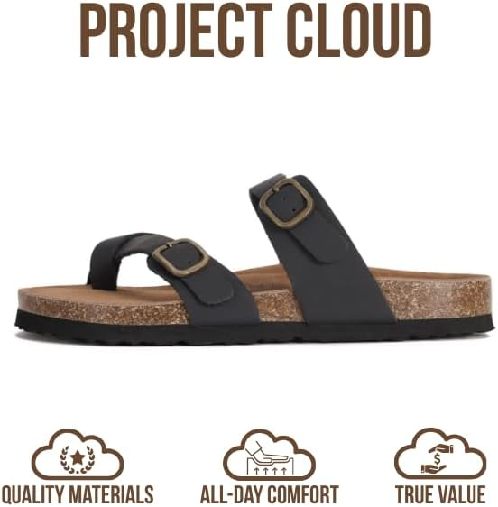 Project Cloud Women's | Genuine Leather Sandals | Memory Foam | Lightweight | Non-Slip - Lian - Project Cloud - Sandals -Shop Project Cloud premium footwear Now!