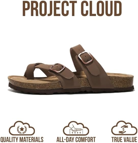 Project Cloud Women's | Genuine Leather Sandals | Memory Foam | Lightweight | Non-Slip - Lian - Project Cloud - Sandals -Shop Project Cloud premium footwear Now!