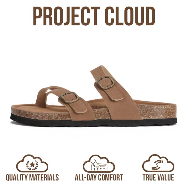 Project Cloud Women's | Genuine Leather Sandals | Memory Foam | Lightweight | Non-Slip - Lian - Project Cloud - Sandals -Shop Project Cloud premium footwear Now!