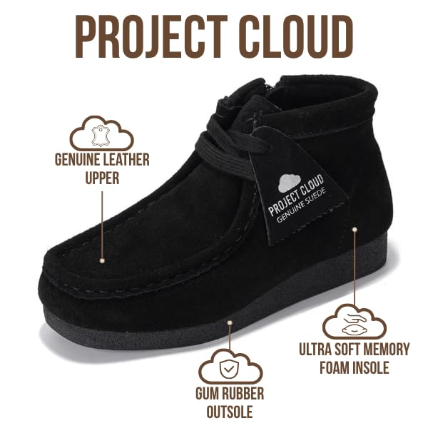 Project Cloud | "Lil WallyBoot" Genuine Leather Ankle Boots for Kids | Lightweight | Water Resistant | Non-Slip