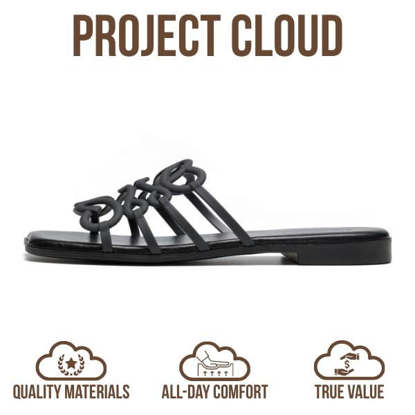 Project Cloud Women's | 100% Eco Leather Womens Sandals | Memory Foam | Lightweight | Non-Slip - Lisa - Project Cloud - Sandals -Shop Project Cloud premium footwear Now!