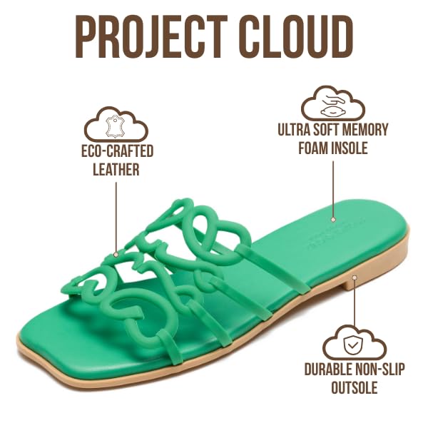 Project Cloud Women's | 100% Eco Leather Womens Sandals | Memory Foam | Lightweight | Non-Slip - Lisa - Project Cloud - Sandals -Shop Project Cloud premium footwear Now!