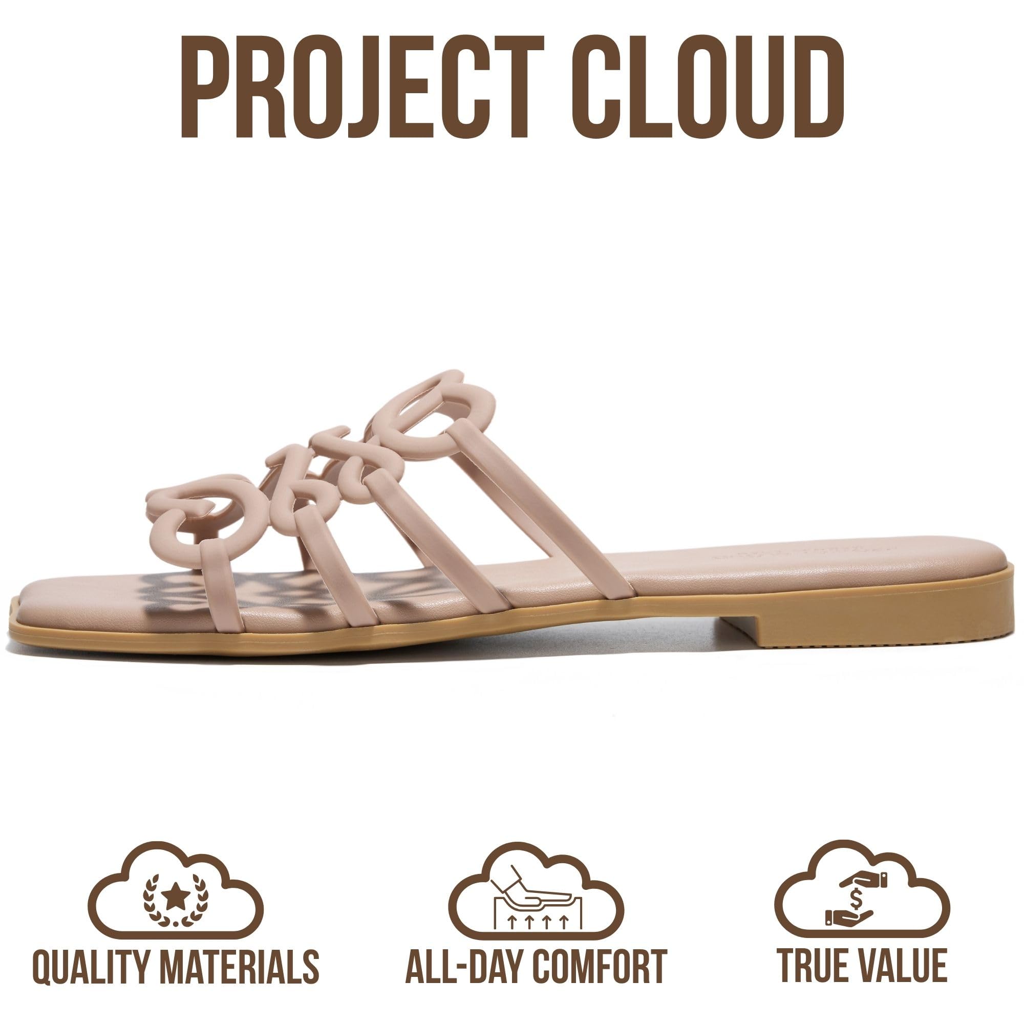 Project Cloud Women's | 100% Eco Leather Womens Sandals | Memory Foam | Lightweight | Non-Slip - Lisa