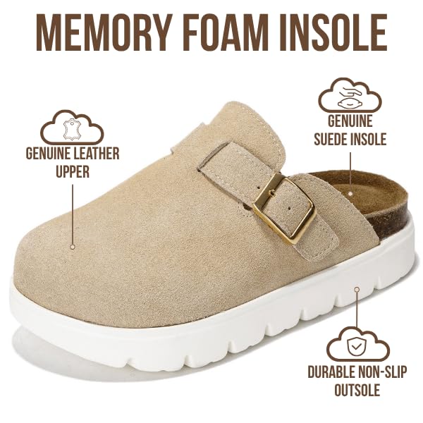 Project Cloud Kids | 100% Genuine Leather Clogs | Memory Foam | Lightweight | Non-Slip - Little BentonChunky