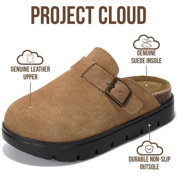 Project Cloud Kids | 100% Genuine Leather Clogs | Memory Foam | Lightweight | Non-Slip - Little BentonChunky