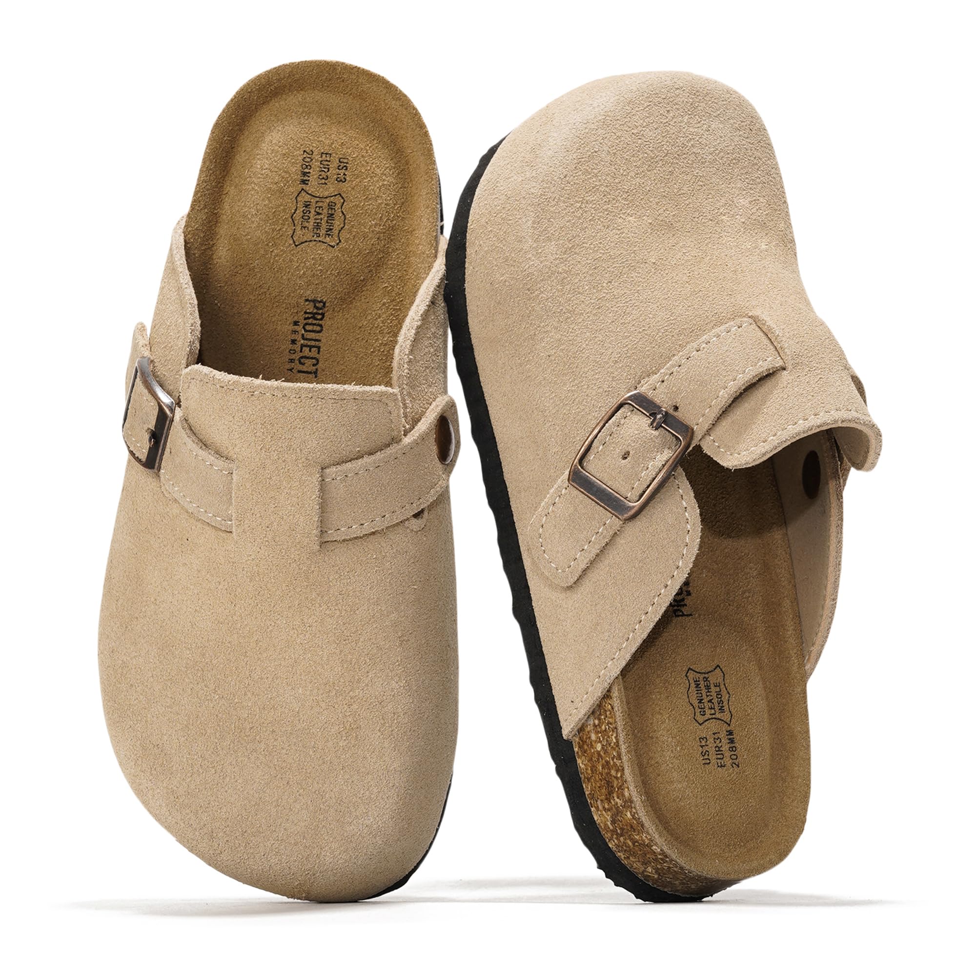 Project Cloud | "Little Benton" Clogs for kids | Genuine Leather | Memory Foam | Lightweight | Non-Slip