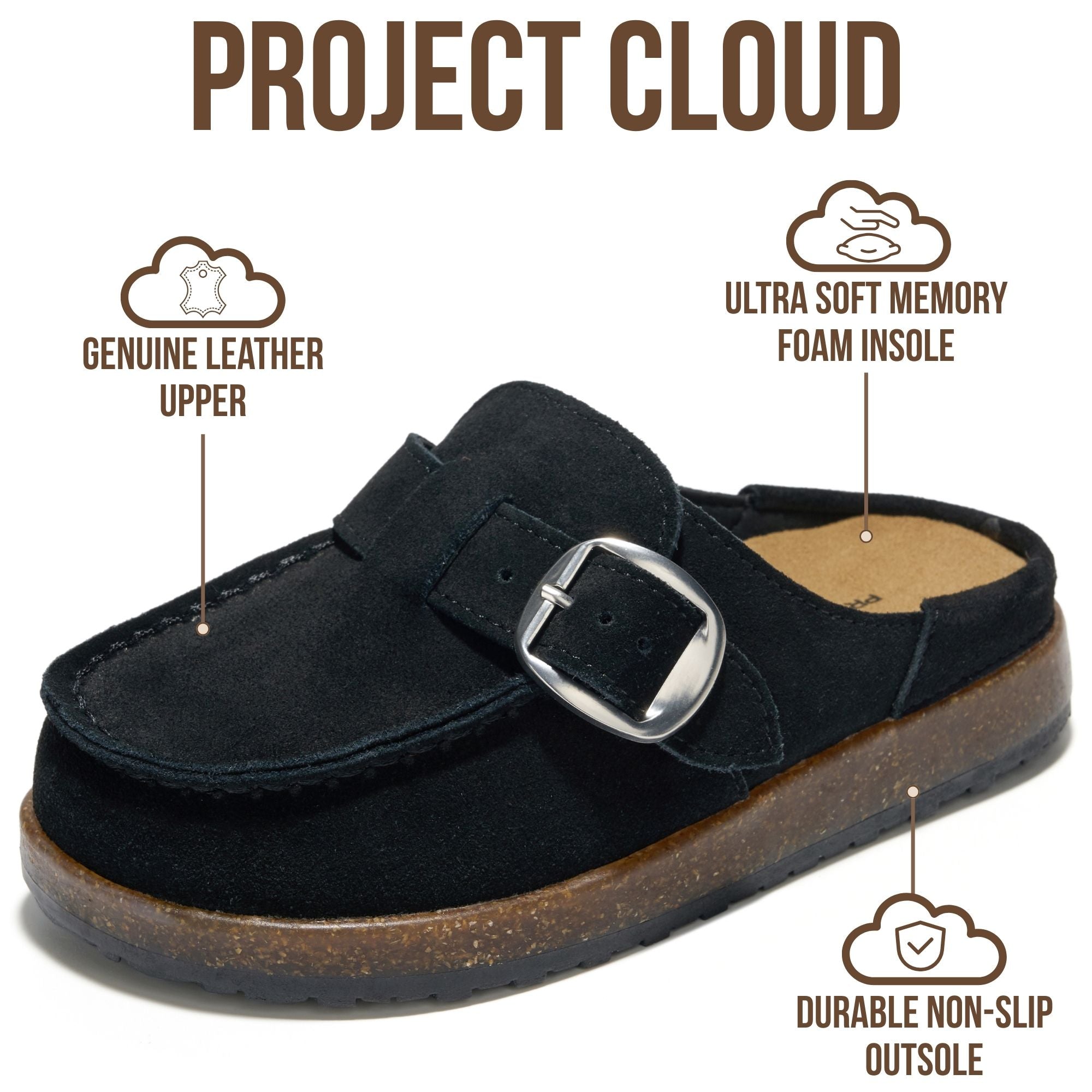 Project Cloud Kids | 100% Genuine Leather Girls Clogs | Soft & Plush Insole | Lightweight | Non-Slip - Little Carline
