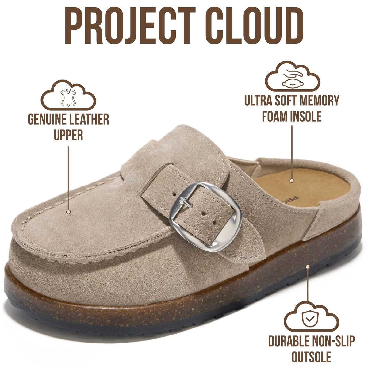 Project Cloud Kids | 100% Genuine Leather Girls Clogs | Soft & Plush Insole | Lightweight | Non-Slip - Little Carline