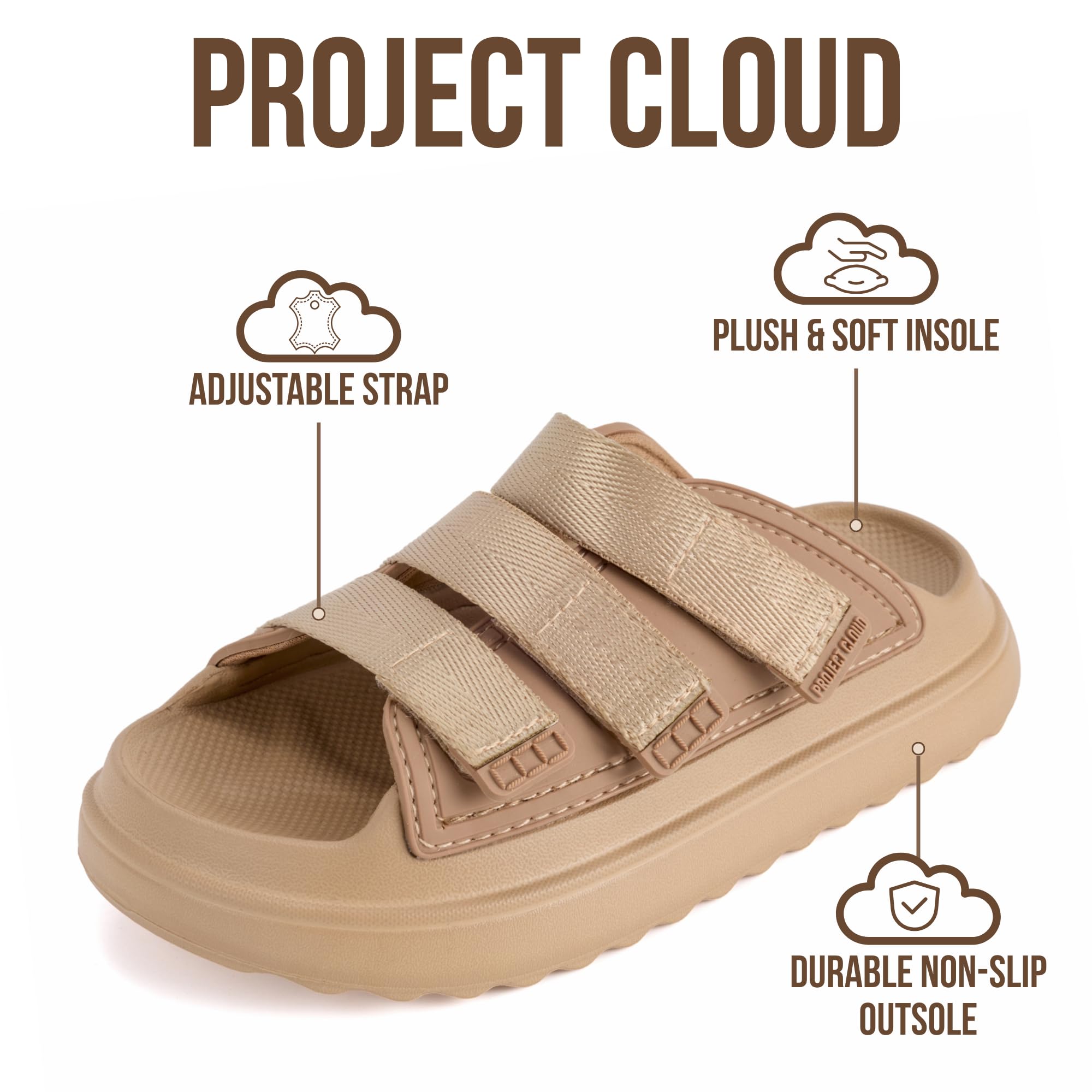 Project Cloud Kids Sandals | Girls Slides for All-Day Comfort | Plush & Soft Insole | Lightweight | Non-Slip - Little Flowy - Project Cloud - Sandals -Shop Project Cloud premium footwear Now!