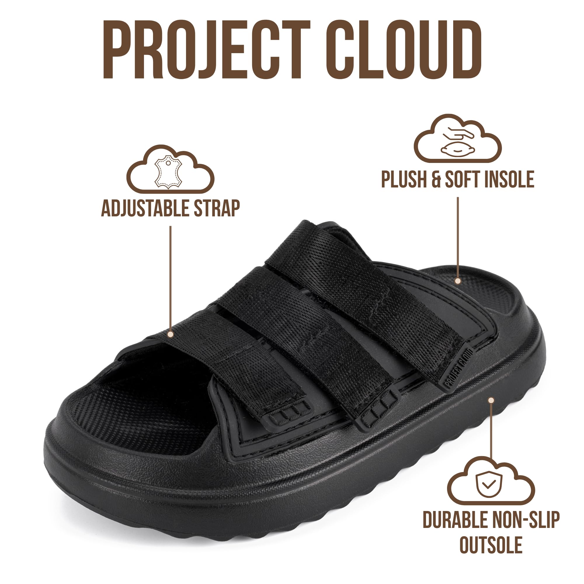 Project Cloud Kids Sandals | Girls Slides for All-Day Comfort | Plush & Soft Insole | Lightweight | Non-Slip - Little Flowy - Project Cloud - Sandals -Shop Project Cloud premium footwear Now!