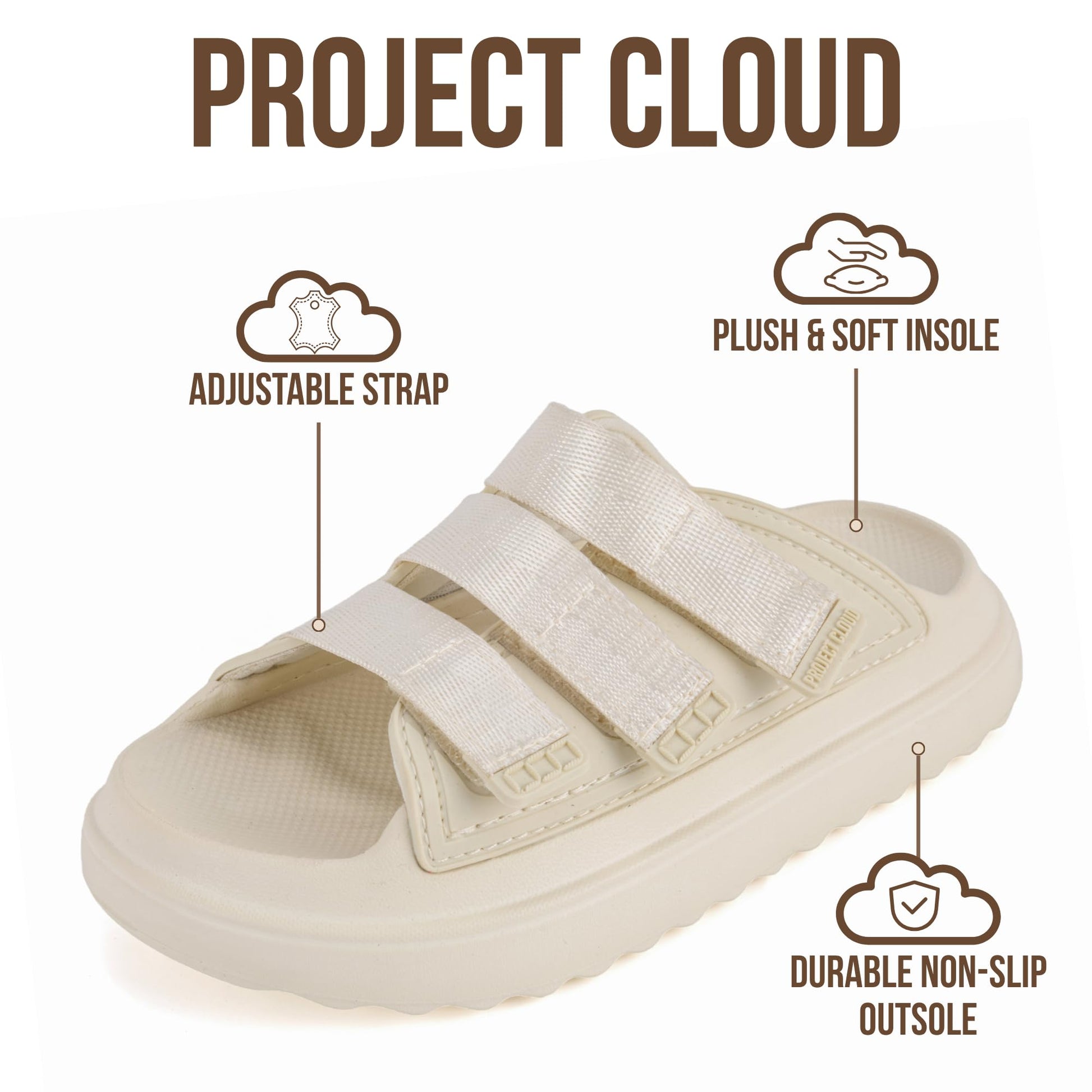 Project Cloud Kids Sandals | Girls Slides for All-Day Comfort | Plush & Soft Insole | Lightweight | Non-Slip - Little Flowy - Project Cloud - Sandals -Shop Project Cloud premium footwear Now!