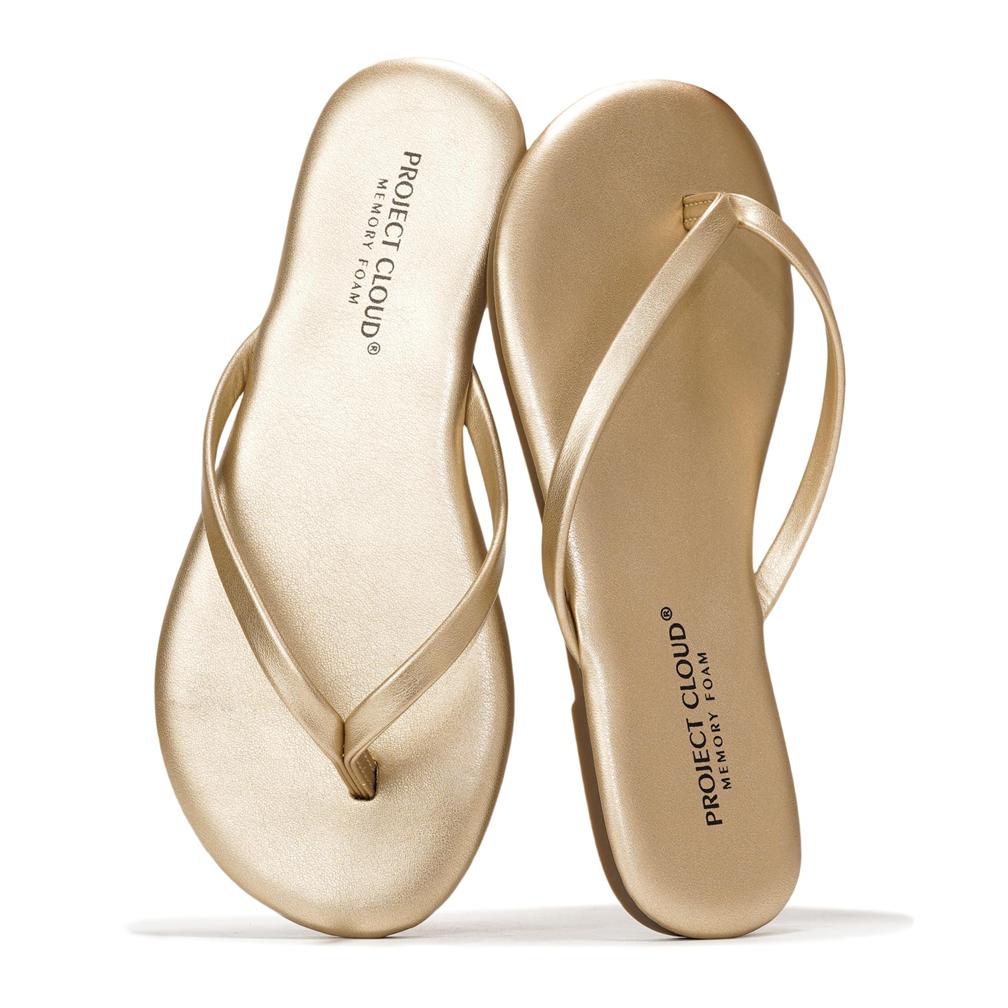 Project Cloud Little Foundations kids' sandals in gold. Featuring ProjectPlush memory foam and vegan leather for comfort.