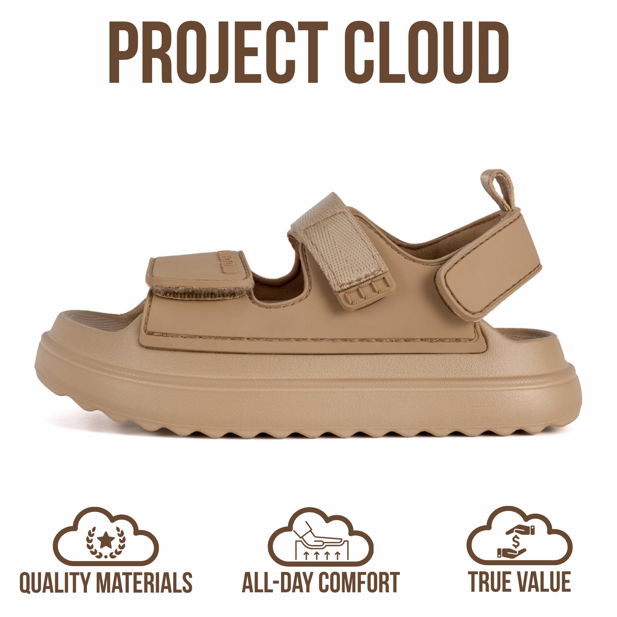 Project Cloud Kids Sandals | Adjustable Straps Kids Sandals | Plush & Soft Insole | Lightweight | Non-Slip - Little Goldie - Project Cloud - Sandals -Shop Project Cloud premium footwear Now!