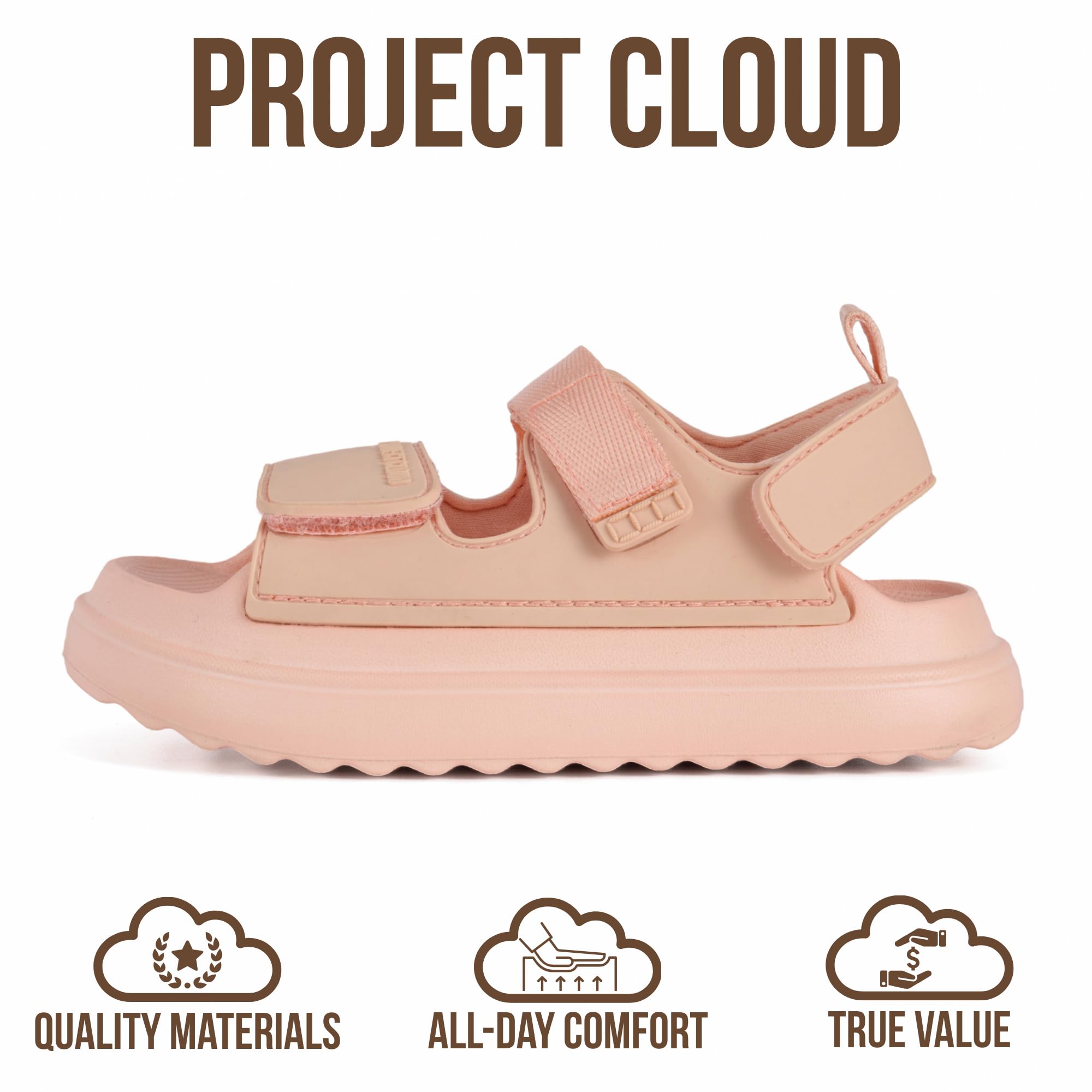 Project Cloud Kids Sandals | Adjustable Straps Kids Sandals | Plush & Soft Insole | Lightweight | Non-Slip - Little Goldie - Project Cloud - Sandals -Shop Project Cloud premium footwear Now!