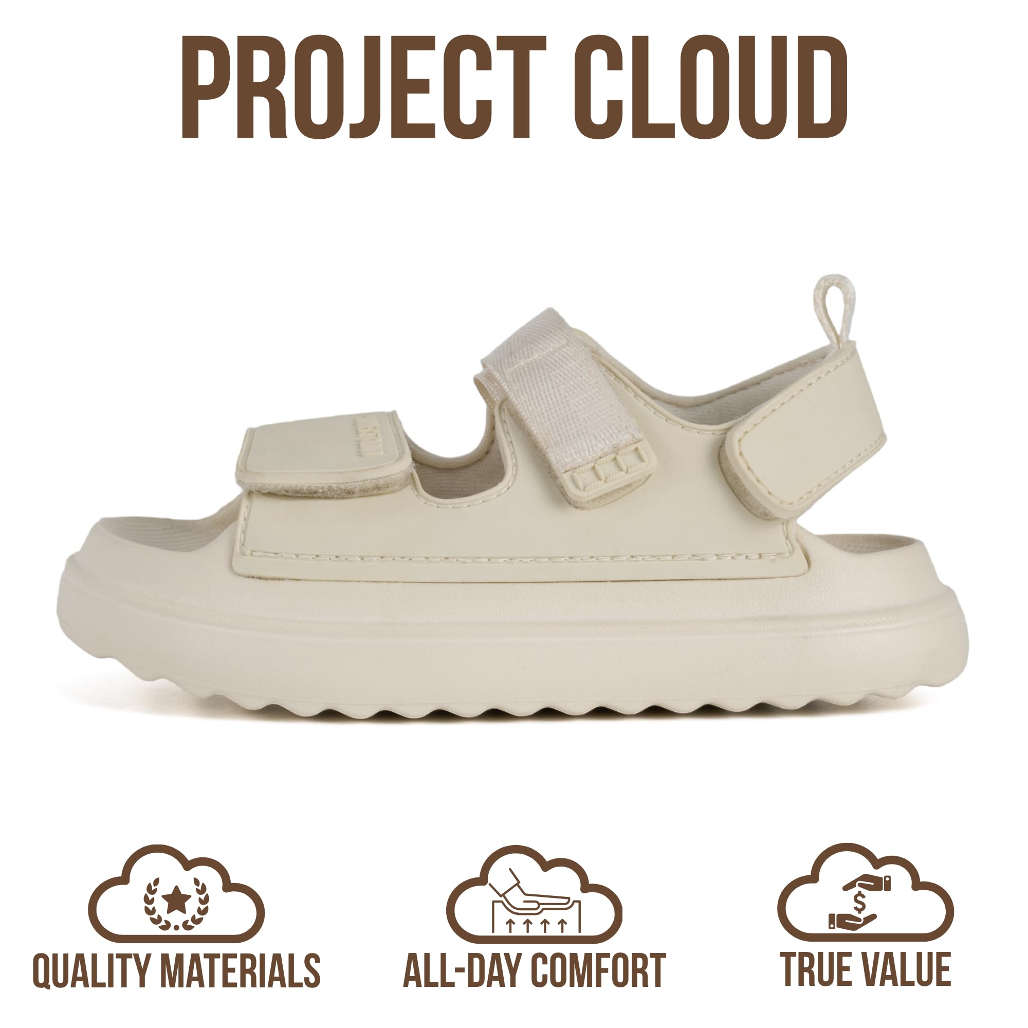 Project Cloud Kids Sandals | Adjustable Straps Kids Sandals | Plush & Soft Insole | Lightweight | Non-Slip - Little Goldie - Project Cloud - Sandals -Shop Project Cloud premium footwear Now!