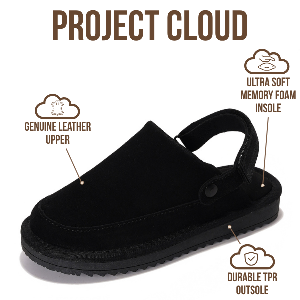 Project Cloud | "Little Goldstar" Kids Clogs with Back strap | Genuine Suede | Lightweight | Non-Slip