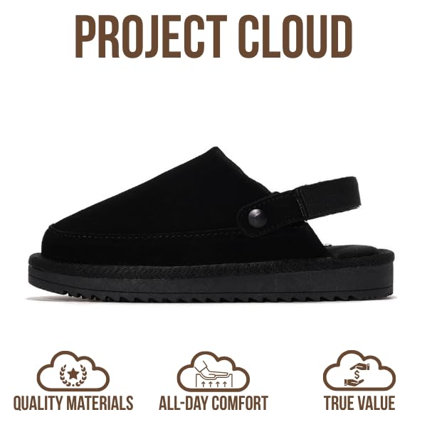Project Cloud Kids | Genuine Suede Clogs with Back strap | Lightweight | Non-Slip - Little Goldstar
