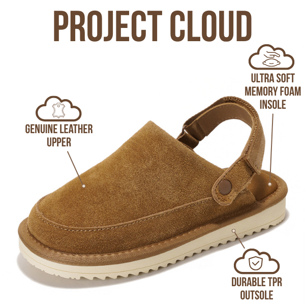 Project Cloud | "Little Goldstar" Kids Clogs with Back strap | Genuine Suede | Lightweight | Non-Slip