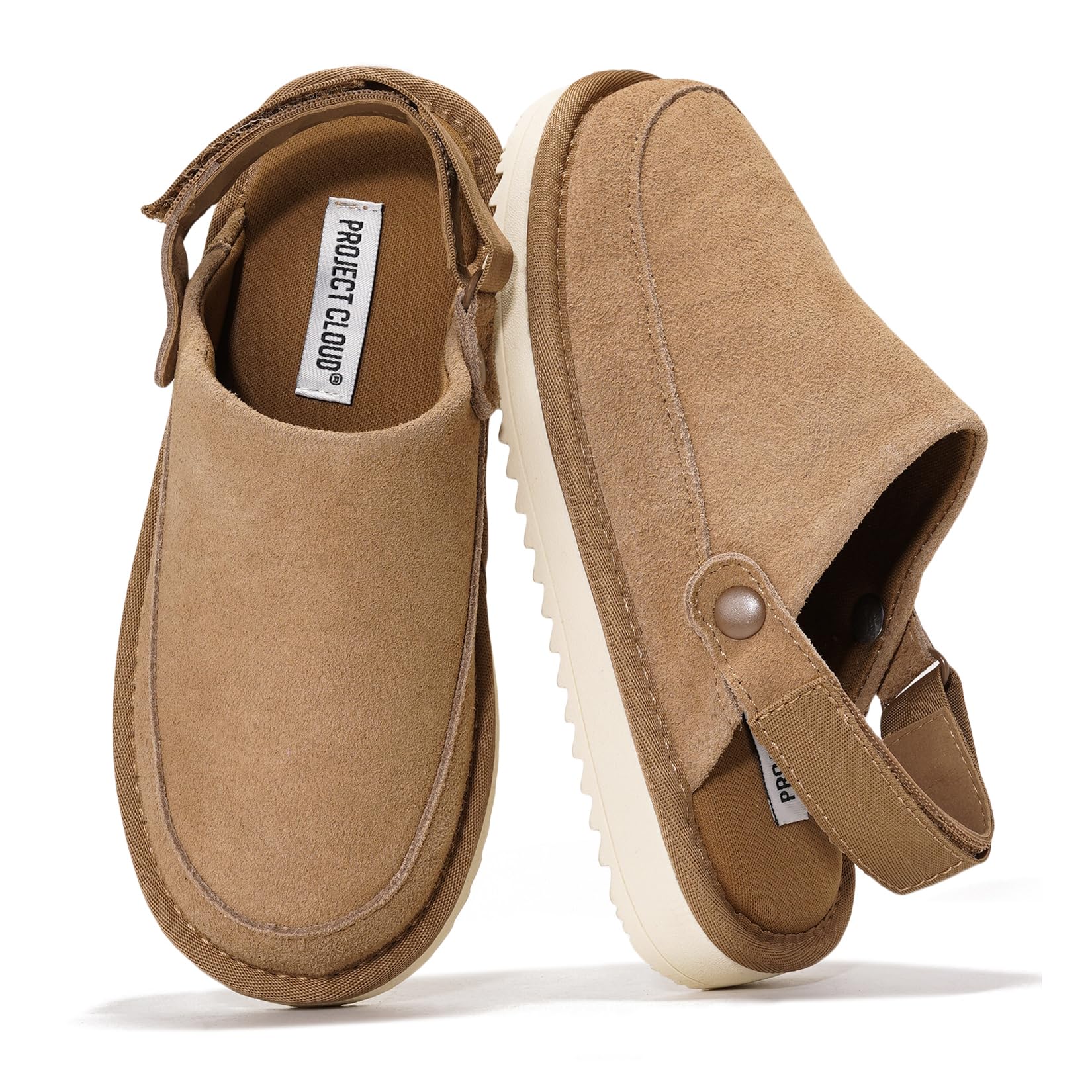 Project Cloud Kids | Genuine Suede Clogs with Back strap | Lightweight | Non-Slip - Little Goldstar