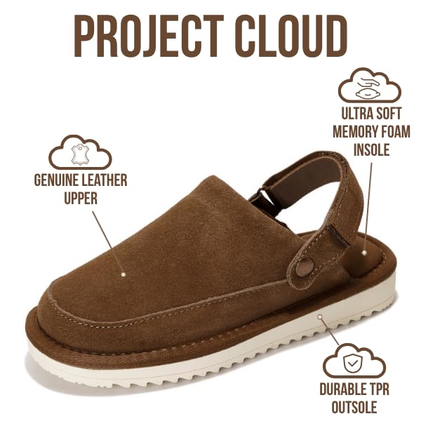 Project Cloud Kids | Genuine Suede Clogs with Back strap | Lightweight | Non-Slip - Little Goldstar