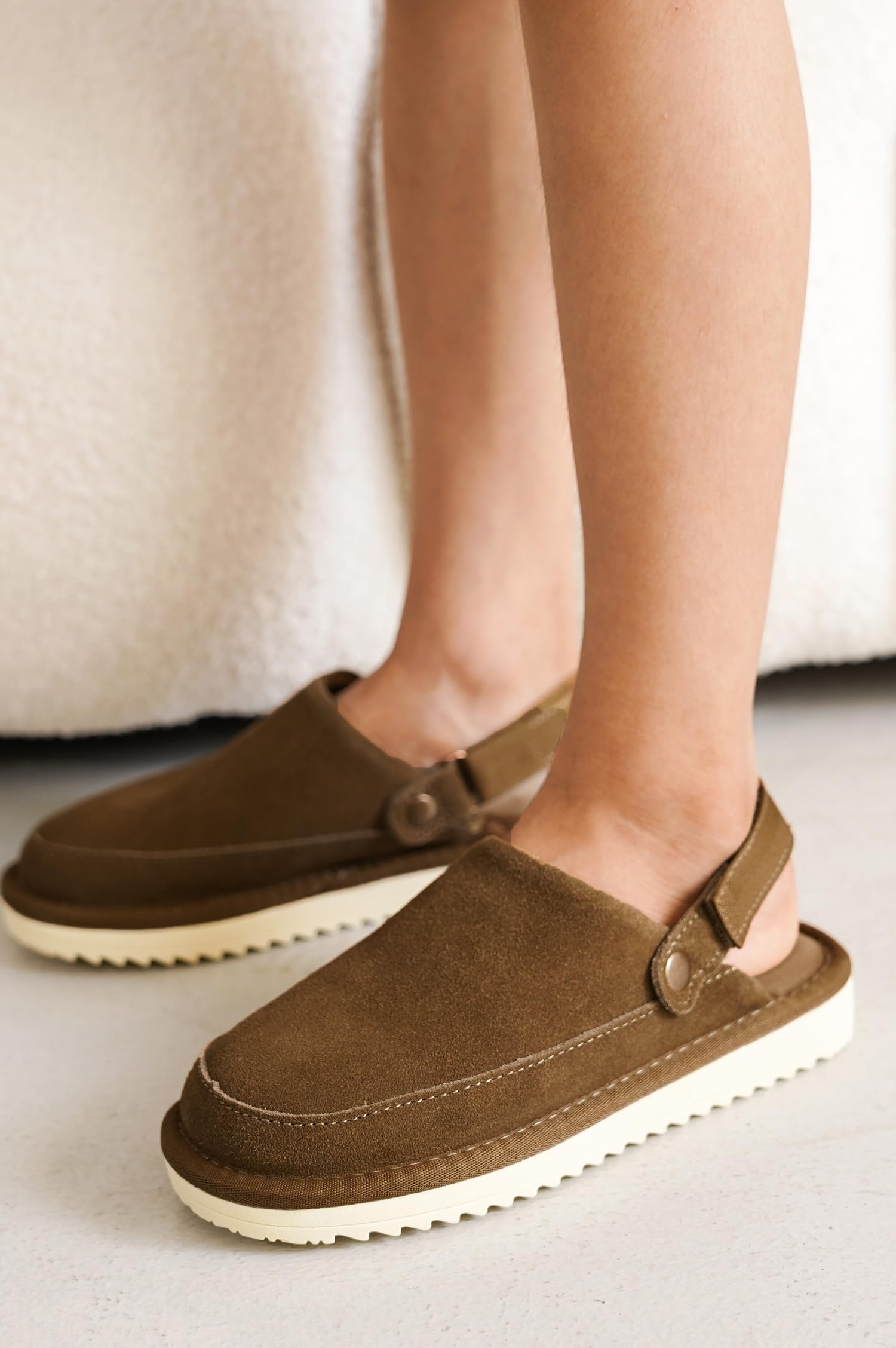 Project Cloud Kids | Genuine Suede Clogs with Back strap | Lightweight | Non-Slip - Little Goldstar