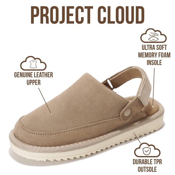 Project Cloud Kids | Genuine Suede Clogs with Back strap | Lightweight | Non-Slip - Little Goldstar