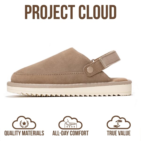 Project Cloud Kids | Genuine Suede Clogs with Back strap | Lightweight | Non-Slip - Little Goldstar