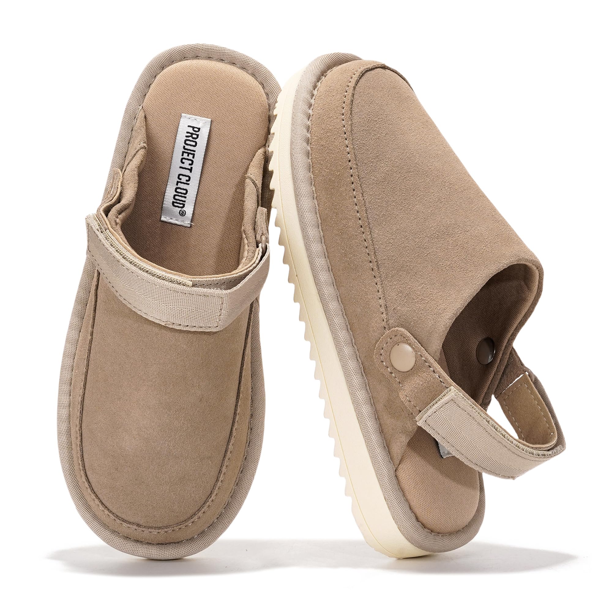 Project Cloud Kids | Genuine Suede Clogs with Back strap | Lightweight | Non-Slip - Little Goldstar