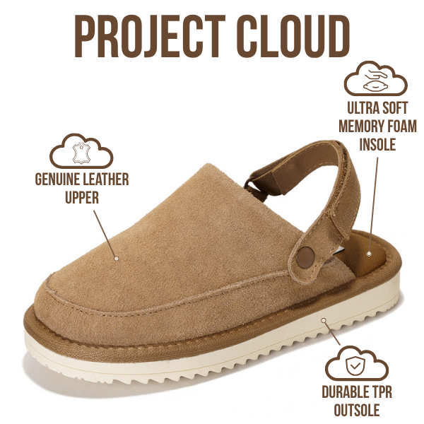 Project Cloud | "Little Goldstar" Kids Clogs with Back strap | Genuine Suede | Lightweight | Non-Slip