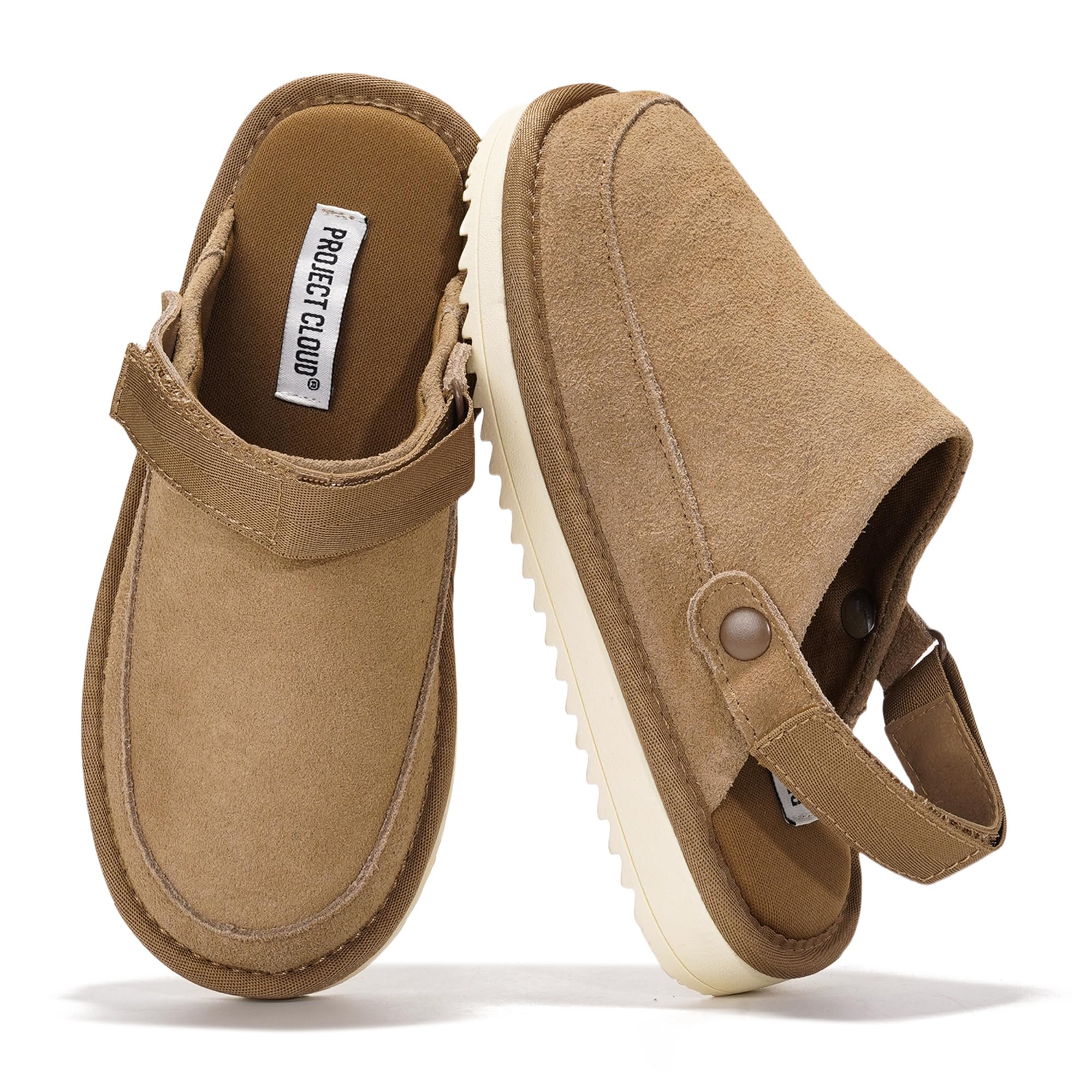 Project Cloud Kids | Genuine Suede Clogs with Back strap | Lightweight | Non-Slip - Little Goldstar