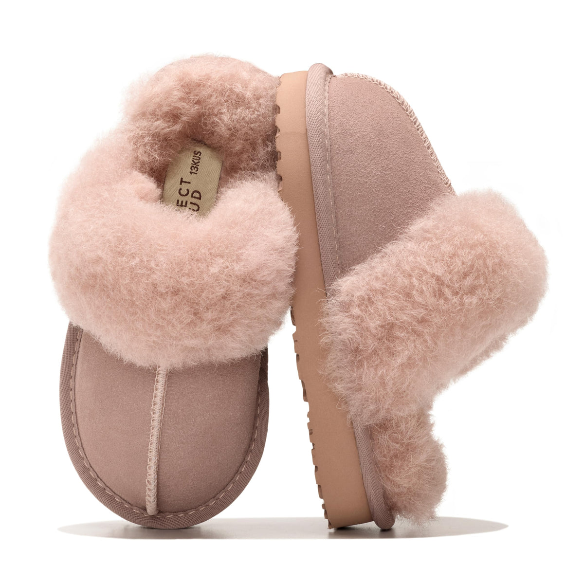 Project Cloud Kids | 100% Genuine Leather Fuzzy Slippers for Girls & Boys | Memory Foam Insole | Lightweight | Non-Slip - Little Henka