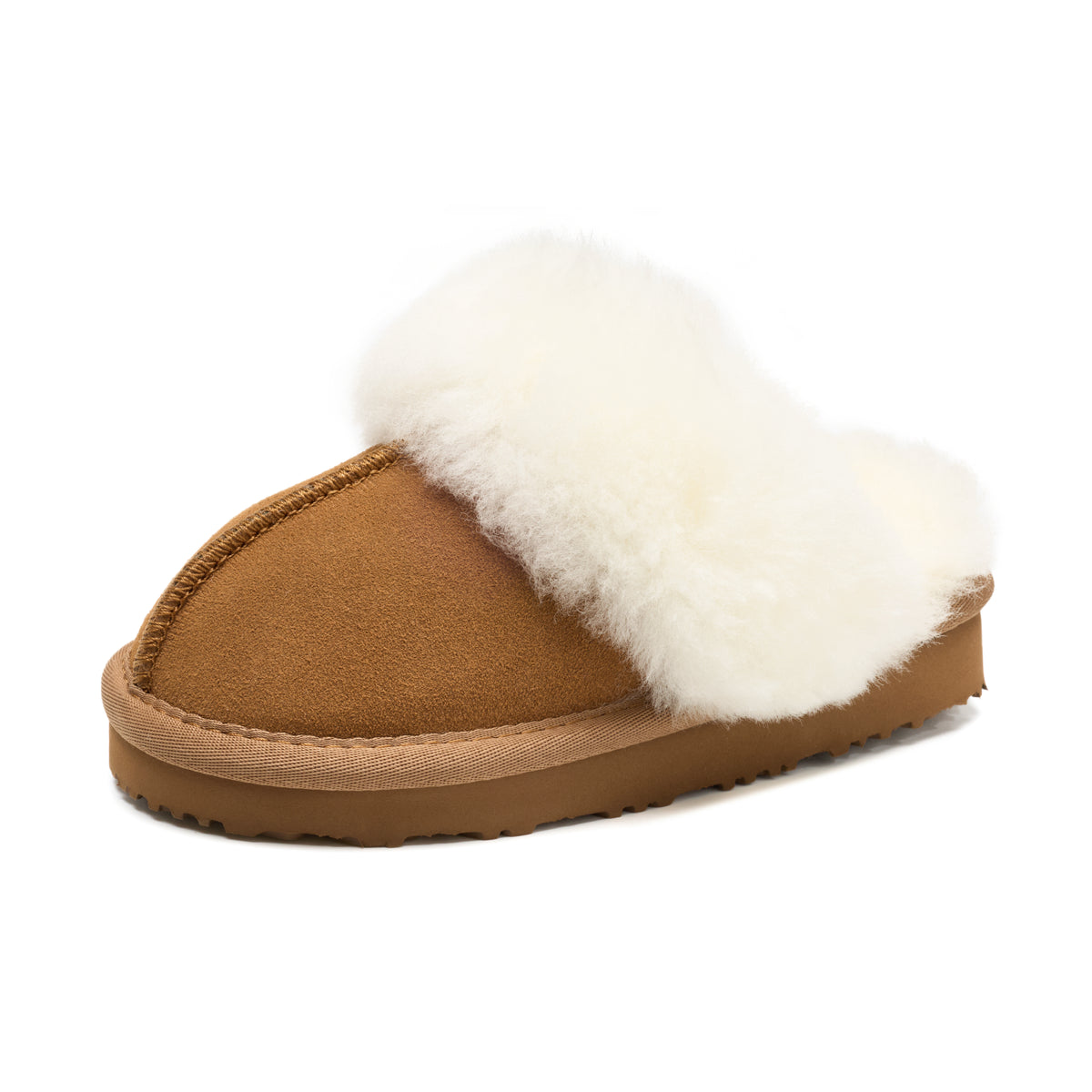 Project Cloud Kids | 100% Genuine Leather Fuzzy Slippers for Girls & Boys | Memory Foam Insole | Lightweight | Non-Slip - Little Henka