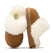 Project Cloud Kids | 100% Genuine Leather Fuzzy Slippers for Girls & Boys | Memory Foam Insole | Lightweight | Non-Slip - Little Henka