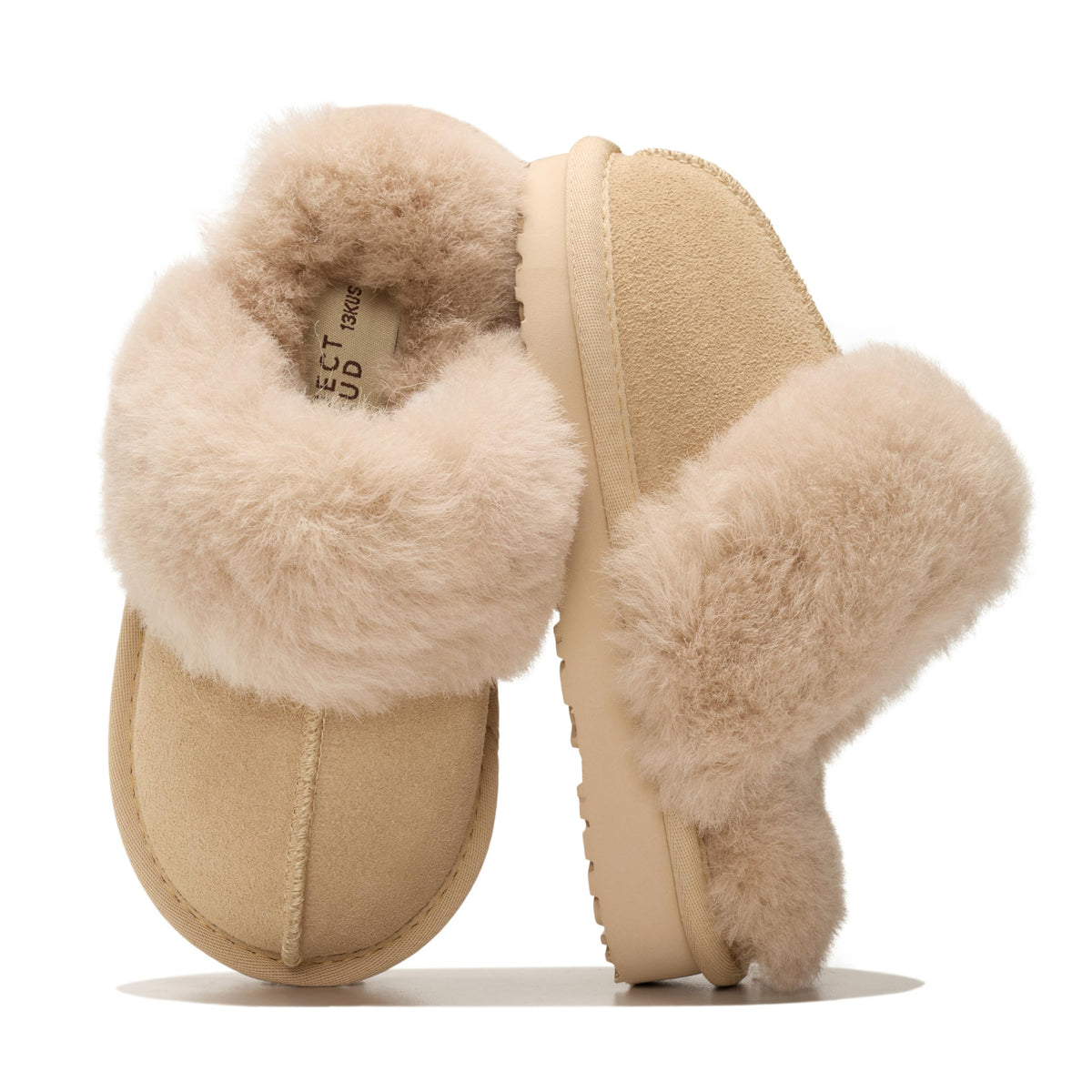 Project Cloud Kids | 100% Genuine Leather Fuzzy Slippers for Girls & Boys | Memory Foam Insole | Lightweight | Non-Slip - Little Henka