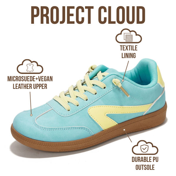 Project Cloud | "Little Irita" Kids Sneakers | Vegan Leather Upper | Memory Foam | Lightweight | Non-Slip