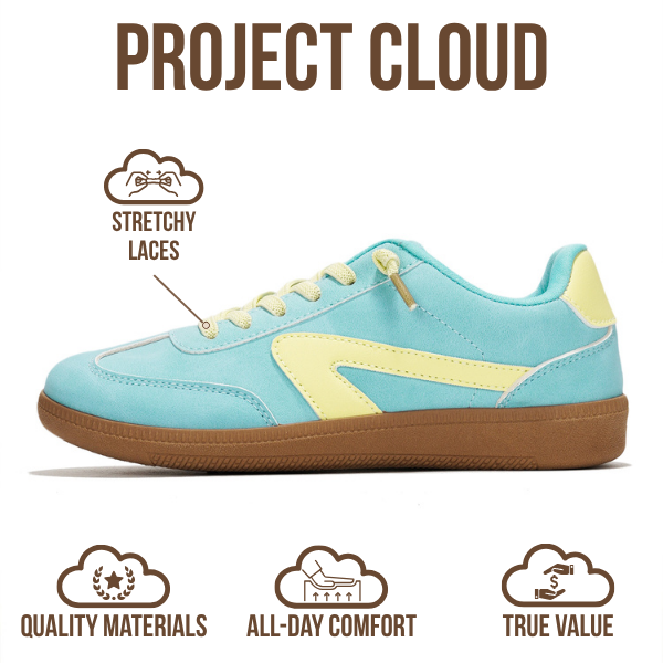 Project Cloud | "Little Irita" Kids Sneakers | Vegan Leather Upper | Memory Foam | Lightweight | Non-Slip