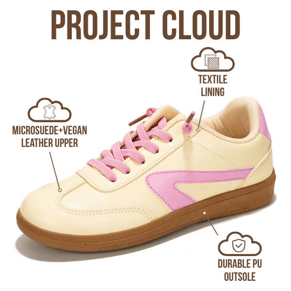 Project Cloud | "Little Irita" Kids Sneakers | Vegan Leather Upper | Memory Foam | Lightweight | Non-Slip